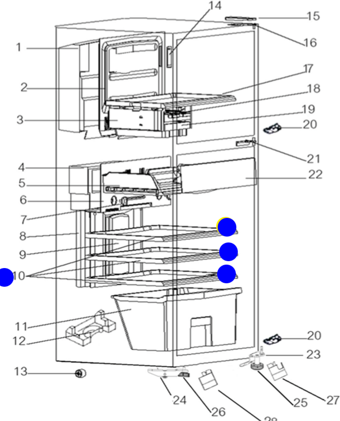 Mitsubishi Fridge Glass Shelf Or Veggie bin cover MR-385S, MR-385T, MR-385U, MR-385X, MR-385C, MR-420S, MR-420T, MR-420U, MR-420X, MR-420C, MR-455S