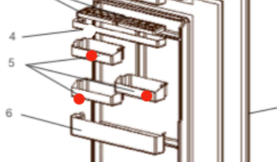 Mitsubishi Fridge Half Shelf Door MR-385T, MR-385U,