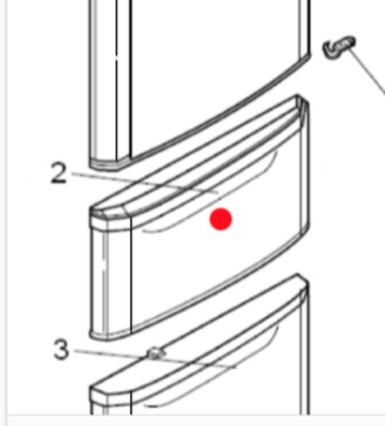 Mitsubishi Fridge Middle Door Silver C375C C375CL C405C C405CL