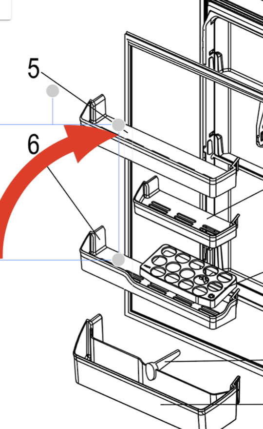 Mitsubishi Fridge Upper Shelf MR-CGX492EP-GSL-A2
