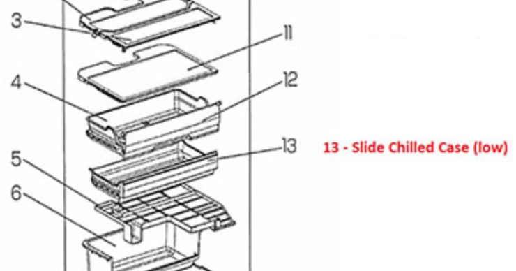 Mitsubishi Fridge Section 1st Drawer From The Bottom MR-CX370EJL-ST-A1 MR-CX402EJ