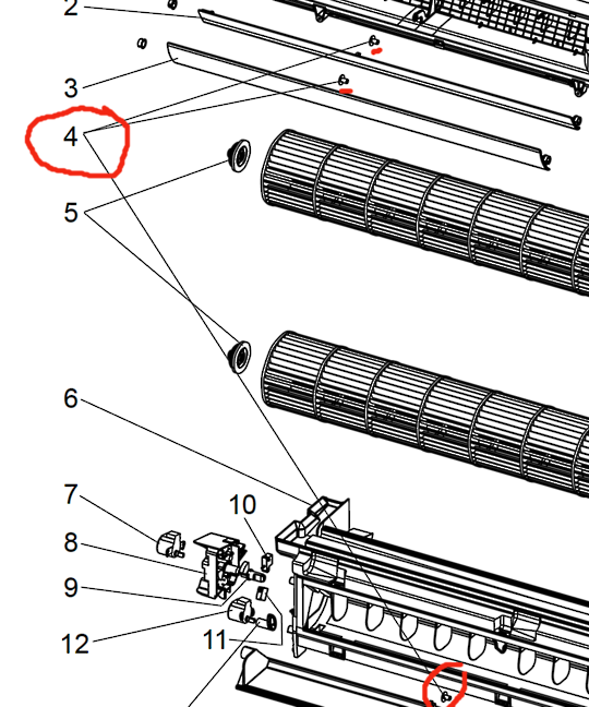 Mitsubishi Aircon Vane Sleeve MFZ-KA50VA, MFZFB50VA-A2, Sold