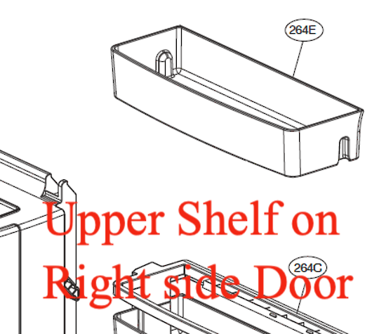 LG Fridge Door Top Shelf for Right