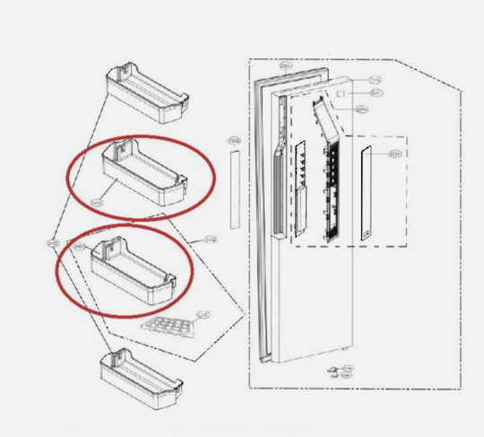 LG Fridge Door Bottle Shelf Or Mid