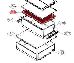 LG Fridge Veggie Bin Cover GB-335MBL. GB-335PL GB-W335MBL. GB-335W