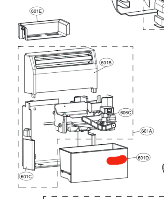 LG Freezer Ice Maker Ice Bucket -