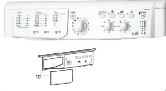 Indesit Washing Machine Control Panel Dashboard and