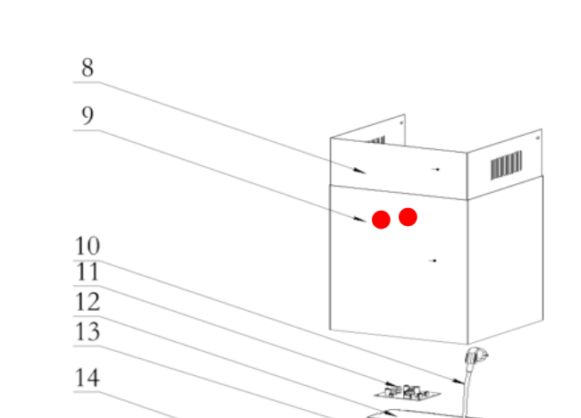 Robinhood Rangehood Chimney Lower Cover RBES6060LX Number 9