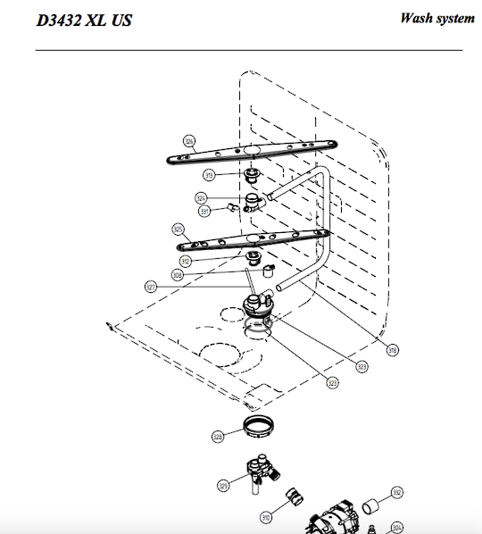 Asko Dishwasher DW20, DW90, DW70 Series Spray Arm Bearing Lower Special Order