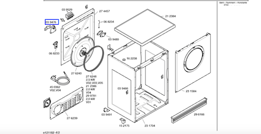 Bosch Tumble Rear Bearing Or Stress Realief WTA3003