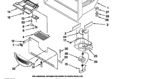 Fisher and Paykel Fridge Fan Motor Side By Side AC2225 Freezer Side