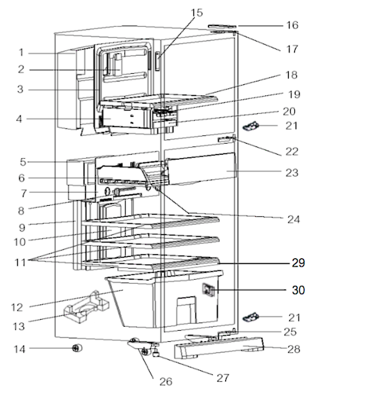 Mitsubishi Fridge Kick Panel Toe Grill MR385R/MR420R: MR385S, MR385T, ***** No Longer Available*******