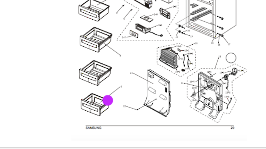 Samsung Freezer Lower Drawer SR-L321MIS, SRL321MIS, SRL322MW, SRL-322MW, SRL-321MIS, *408B