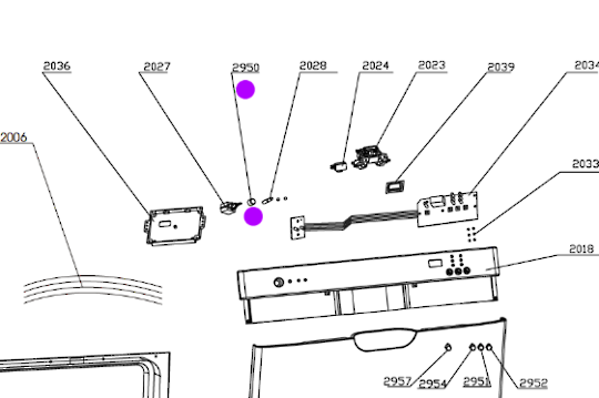 Omega Dishwasher Power Switch On Off Switch White Knob DW601XA, DW601W, DW601WA,