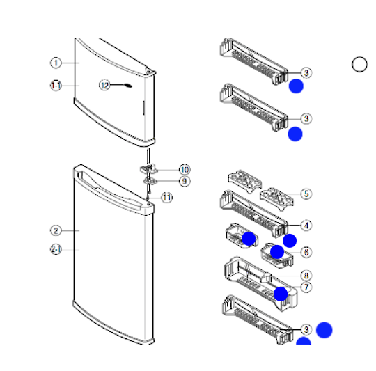 Samsung Fridge and Freezer Door Shelf SR-29NXB, SR-29NXB, SR-33NXB, SR-33NXB, SR-V29H, SR-V33H NO LONGER AVAILABLE