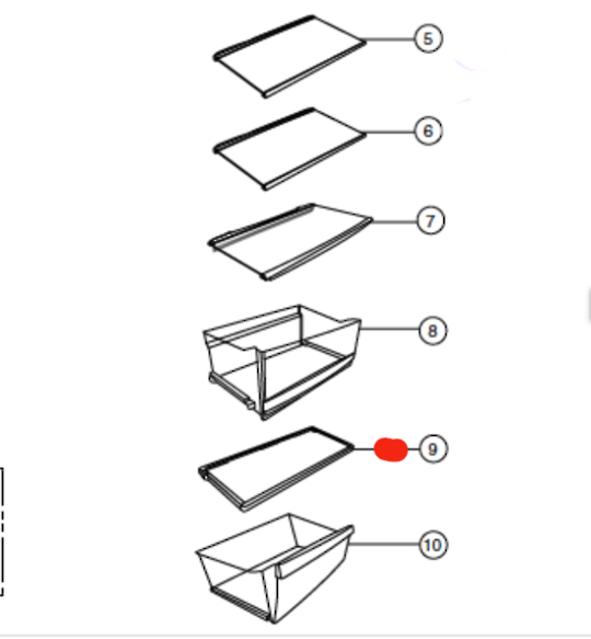 Panasonic Fridge Freezer Tray Chill Top NR-BW465,NR-BW415,