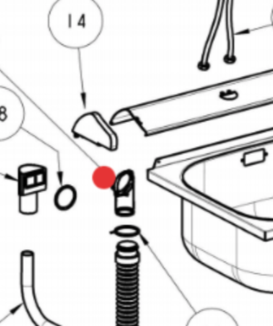 Robinhood and Fisher Paykel Side Let Hose Bracket ST7000, ST7000A, ST7000SLIM, ST7000SLIMA
