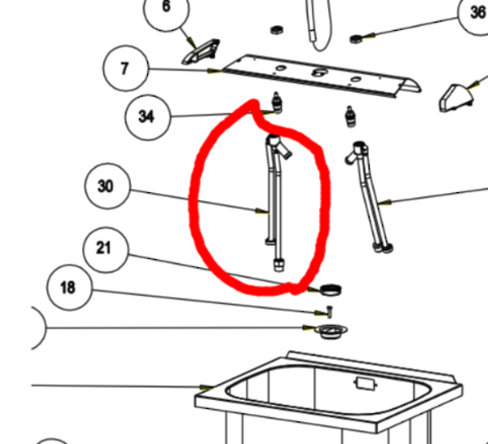 Robin Hood and Fisher Paykel Right Side Inlet Pipe Copper ST5000, ST3500