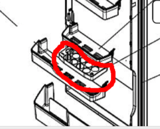 Mitsubishi Fridge Egg Tray Or Basket MR-CX370EJ, MR-CX402EJ, *J3115