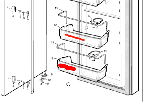 Westinghouse Electrolux Simpson Fridge Bottle Shelf ESE6107SC, Lowest Or 1 Upper