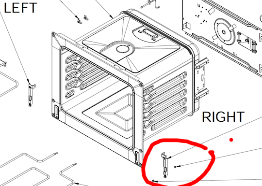 Everdure Oven Hinge Support Right OBEG63, OBES61, OBES62, OBES63