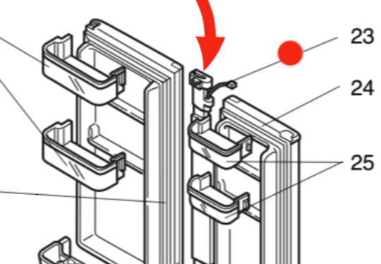Mitsubishi Fridge Rotational Middle Door Board Heater Flapper MRG50JSS, MR-G50JSS, MR-G50J-SS-NZ, ***06W050