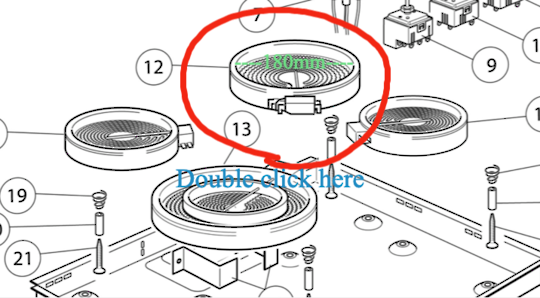 Fisher Paykel and Elba Delonghi Cooktop Element 180MM, Outer D 200MM