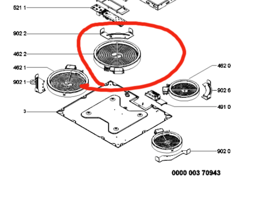 Whirlpool Cooktop Element 2100 Watt 210MM AKT809BA