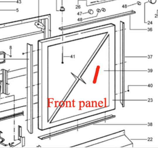 Fisher Paykel Dishwasher Front Panel Inox Silver DW691EDSS, DW681ES, DW691ED, 80026, 80028