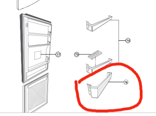 Panasonic Fridge Shelf Bottle NR-BX418XS, NR-BX418VS, NR-BX418GW NR-BX468XS, NR-BX468VS, NR-BX468GW NR-BX41BXS, *4680