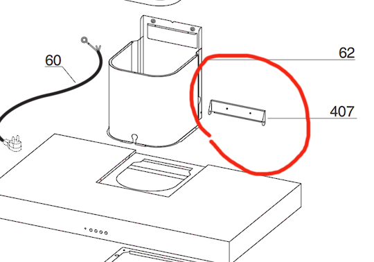 Smeg Rangehood Bracket Blower Support 407