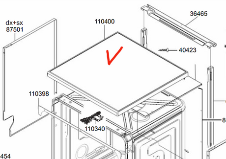 Smeg Dishwasher Top Cover DWA6214X, DWA6214S