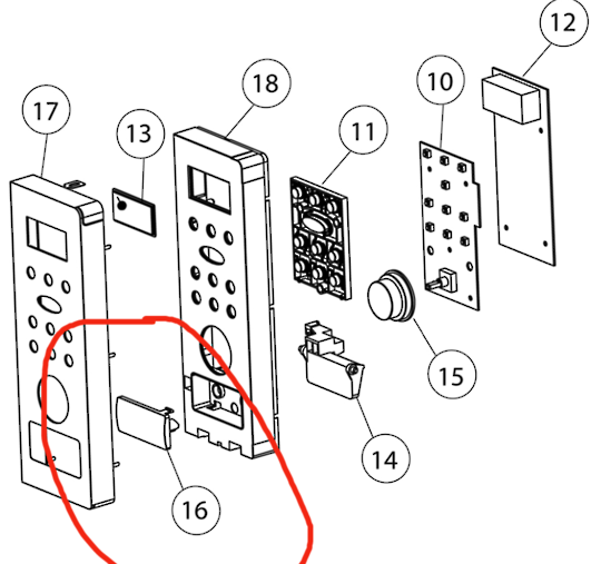 Fisher Paykel Microwave Push Door Button OM25BLCX1