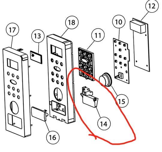 Fisher Paykel Microwave Door Hook Leaver Door