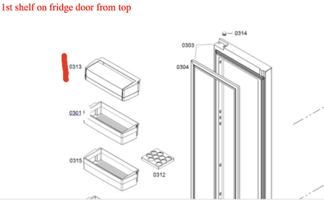 Bosch Fridge 1ST Shelf From Top Dairy