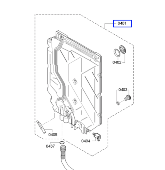 Bosch Dishwasher Heat Exchanger Water Chamber SMS60D08AU/46,