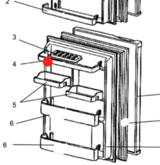 Mitsubishi Fridge Door Top Shelf MR-260R, MR-260S,