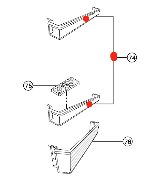 Panasonic Fridge Shelf Up and Middle NR-BX418XS,