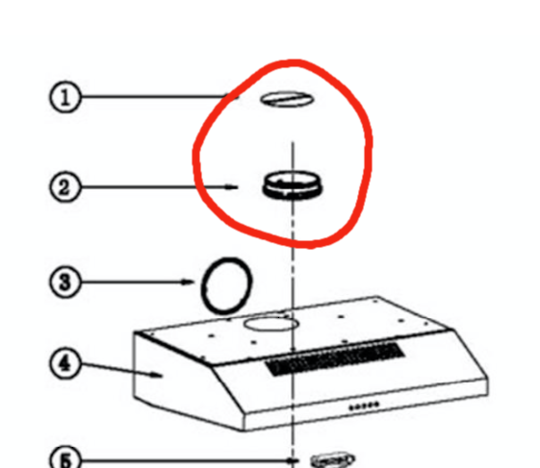Nouveau Rangehood Doucting Valve NRHE60W, NRHE60SS, *T6005
