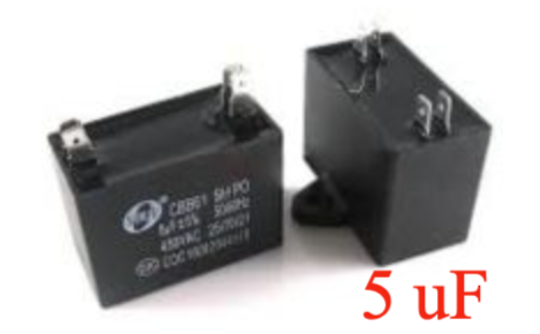 Universal Capacitor 5UF 450VAC, CBB61, Double Spade