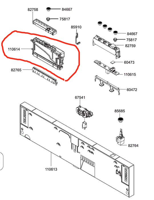 Smeg Dishwasher Upper Pcb Function Programmer DWAFI6315T