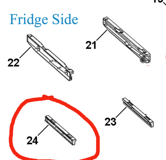 Haier Fridge Lower Draw Left Side Slide