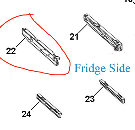 Haier Fridge Upper Draw Left Side Slide