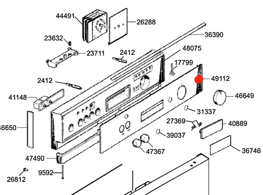 Smeg Dishwasher Panel Fascia Panel Frame SNZ642S-1