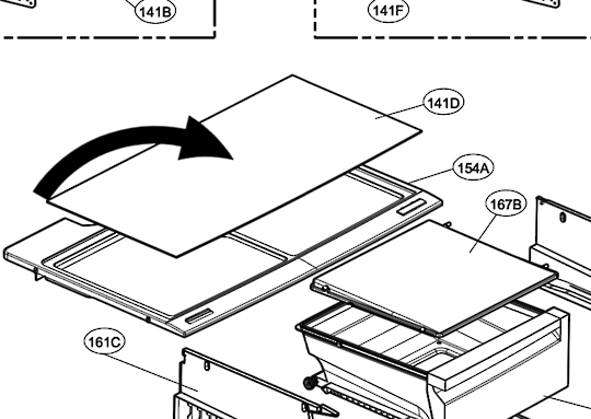 LG Fridge Veggie Bins Upper Shelf Only