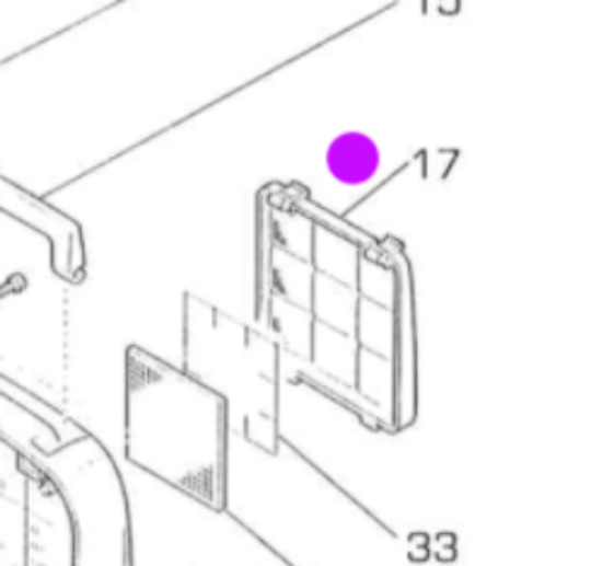 Mitsubishi Dehumidifier Filter Guard Cover M22J67100, E102NX-A1, MJ-E142NX-A1 NL A