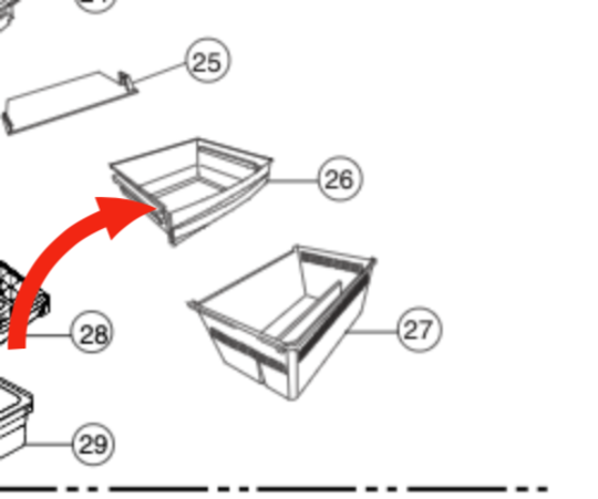 Panasonic Freezer Bin Upper NR-BY552XSAU NR-BY552XWAU NR-BY602XSAU
