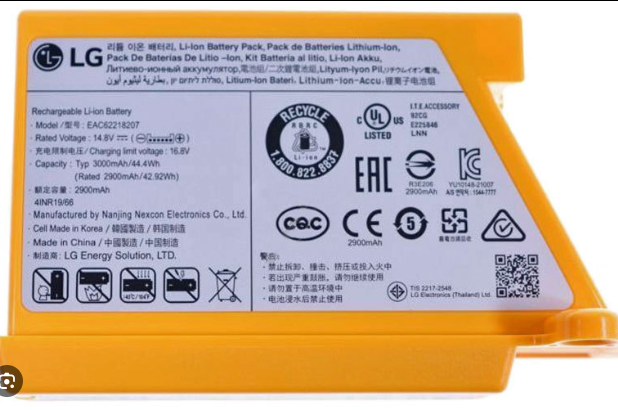 Roboking Vacuum 14.4V Li-Ion Battery-Yellow-Genuine for LG