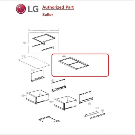 LG Fridge Vege Crisper Drawer Cover No
