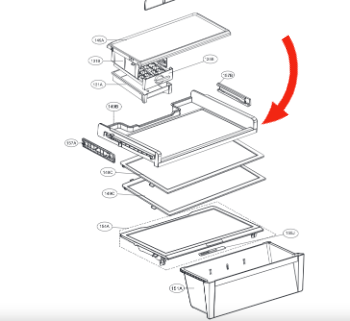 LG Fridge Shelf Pull Out Shelf. AHT74633801